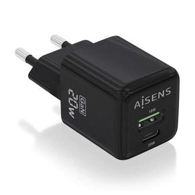Oplader Aisens ASCH-20W2P011-BK 20 W Zwart (1 Stuks)