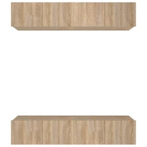 vidaXL Tv-meubels 4 st 80x30x30 cm bewerkt hout sonoma eikenkleurig