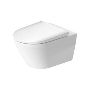 Toilet Duravit D-Neo Wand WonderGliss Rimless Diepspoel 54 cm Durafix Hoogglans Wit