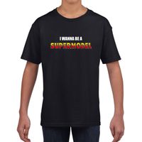 I wanna be a Supermodel fun tekst t-shirt zwart kids XL (158-164)  - - thumbnail