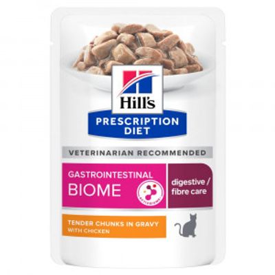 Hill&apos;s Prescription Diet Gastrointestinal Biome natvoer kat met kip maaltijdzakje 24 x 85 g