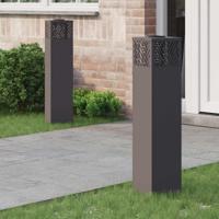 Solar LED Pad Licht Visgraat 2 pcs Zwart Koudgewalst staal