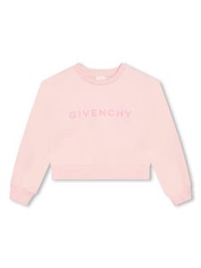 Givenchy Kids sweat en polaire à logo imprimé - Rose