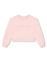 Givenchy Kids sweat en polaire à logo imprimé - Rose - thumbnail