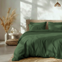Dekbedovertrek Percale Katoen Uni - Groen - Lits-Jumeaux (240x220 Cm) - Taupe Percale Katoen Katoen - Effen - Dreamhouse - Dekbed-Discounter.nl