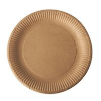 Bord "pure", rond, bruin, diameter 23 cm, uit karton, pak van 50 stuks - thumbnail