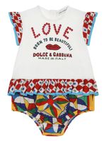 Dolce & Gabbana Kids barboteuse à logo imprimé - Blanc - thumbnail