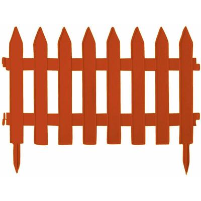 Tuinhekjes/borderranden - 6x stuks - kunststof - 350 cm - terra - tuinafscheiding - 60 x 40 cm