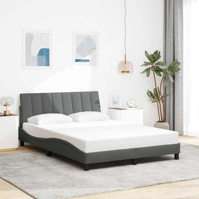 Bedframe zonder matras "Hanko" stof donkergrijs 140x200 cm