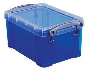 Really Useful Boxes transparante opbergdoos 0,7 l blauw tijdschriftenhouder