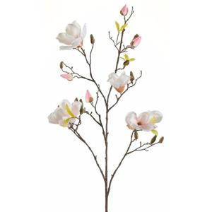 Kunstbloem Magnolia tak - 105 cm - creme wit/roze - Kunst zijdebloemen