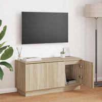 TV-meubel met LED Sonoma eiken 100 x 38 x 49 cm Bewerkt hout