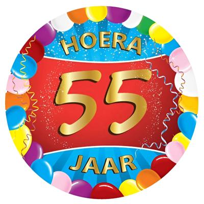 Bierviltjes 55 jaar - 25x stuks - multicolor - verjaardag/feest - feestartikelen