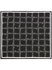 JW Anderson foulard en soie à logo imprimé - Noir