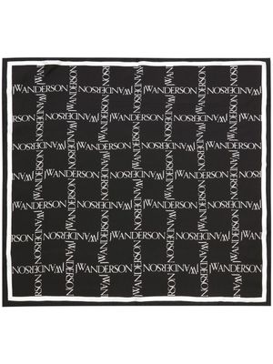 JW Anderson foulard en soie à logo imprimé - Noir