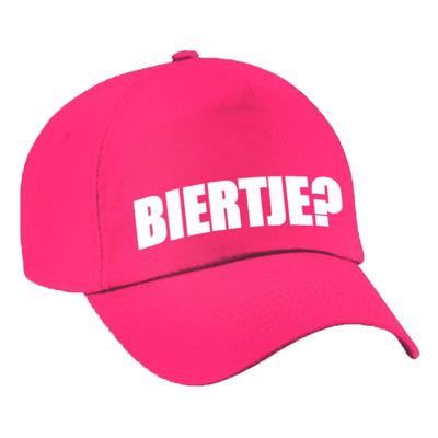 Biertje? Drank feest petje - baseball cap - roze - volwassenen - vrijgezellenfeest - festival