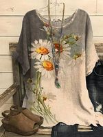 Ombre Floral Casual Top - thumbnail