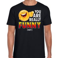 Funny emoticon t-shirt you are really funny not zwart voor heren - thumbnail