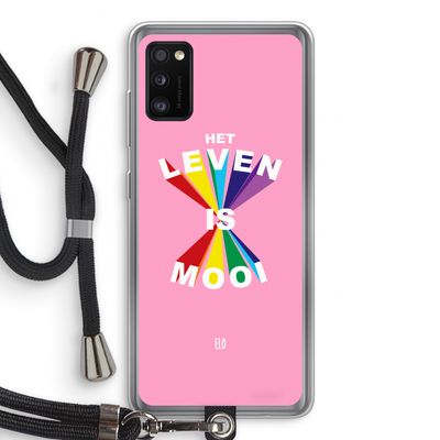 Het Leven Is Mooi: Samsung Galaxy A41 Transparant Hoesje met koord