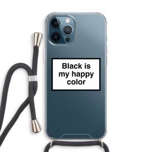 Black is my happy color: iPhone 12 Pro Transparant Hoesje met koord