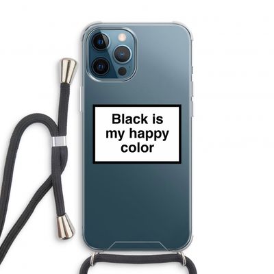 Black is my happy color: iPhone 12 Pro Transparant Hoesje met koord