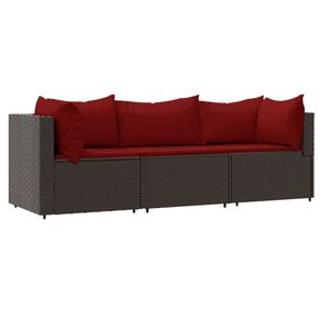 The Living Store Loungeset Bruin - 63x63x57.5 cm - Modulair Ontwerp