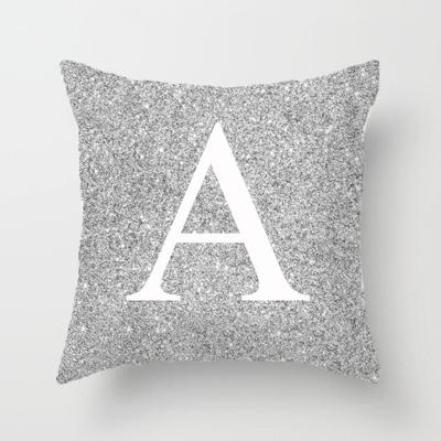 Letters kussensloop 45 * 45cm katoen linnen gooien kussensloop decoratieve kussenslopen (A)