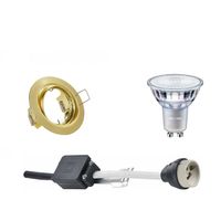 LED Spot Set - GU10 Fitting - Inbouw Rond - Mat Goud - Kantelbaar Ø83mm - Philips - MASTER 927 36D VLE - 3.7W - Warm Wit - thumbnail