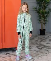 Onepiece Jersey Jumpsuit Little Birds Mint - thumbnail