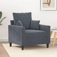 Fauteuil 60 cm fluweel donkergrijs