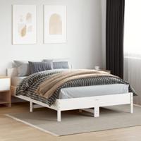 Bedframe zonder matras massief grenenhout wit 150x200 cm