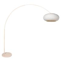 Steinhauer Booglamp zandbruinSilva Alba met witte kap Ø60cm - 4677CR