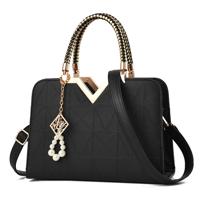Zomer vrouwelijke telefoon Pocket rits handtassen flap lederen schouder Crossbodytassen (zwart)