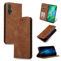 Retro huid voelen Business magnetische horizontale Flip lederen case voor Huawei Nova 5/Nova 5 Pro (bruin)