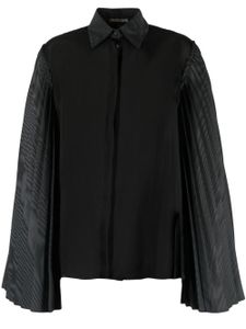 Roberto Cavalli chemise plissée à manches évasées - Noir