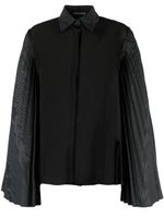 Roberto Cavalli chemise plissée à manches évasées - Noir