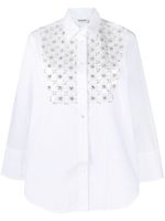 P.A.R.O.S.H. chemise en popeline à sequins - Blanc