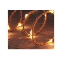 Touwverlichting lichtsnoeren - 2x st- jute - warm wit - 100 cm - timer - thumbnail