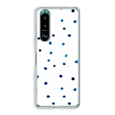 Blauwe stippen: Sony Xperia 5 III Transparant Hoesje