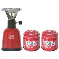 Camping kookpit met gasbrander incl. 2x gas navulling - 12 x 12 x 21 cm - 190 gram