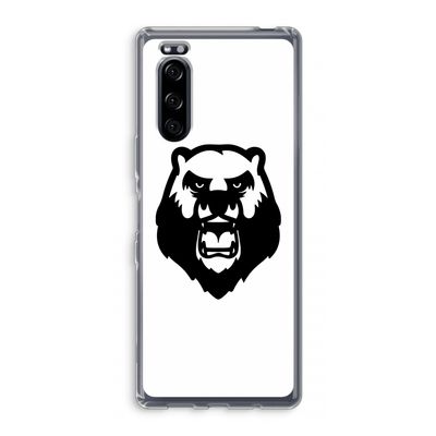 Angry Bear (white): Sony Xperia 5 Transparant Hoesje