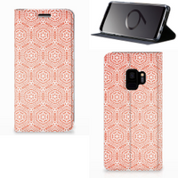 Samsung Galaxy S9 Hoesje met Magneet Pattern Orange