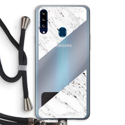 Biggest stripe: Samsung Galaxy A20s Transparant Hoesje met koord