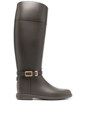 Sergio Rossi bottes à détails de boucles - Vert