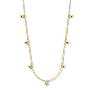 Ketting Bolletjes zilver goudkleurig 3 mm 40-44 cm