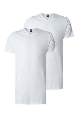 Alan Red Vermont T-shirts extra lang 2-pack wit