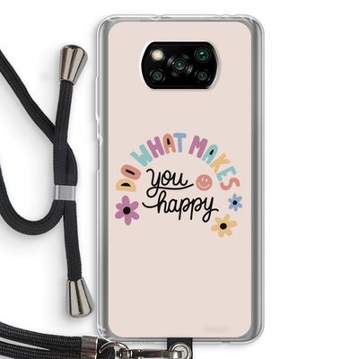 Happy days: Xiaomi Poco X3 Pro Transparant Hoesje met koord