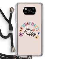 Happy days: Xiaomi Poco X3 Pro Transparant Hoesje met koord