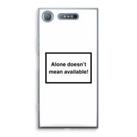 Alone: Sony Xperia XZ1 Transparant Hoesje