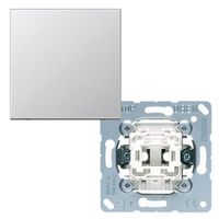 Jung LS990 Aluminium wisselschakelaar met drukknop wissel